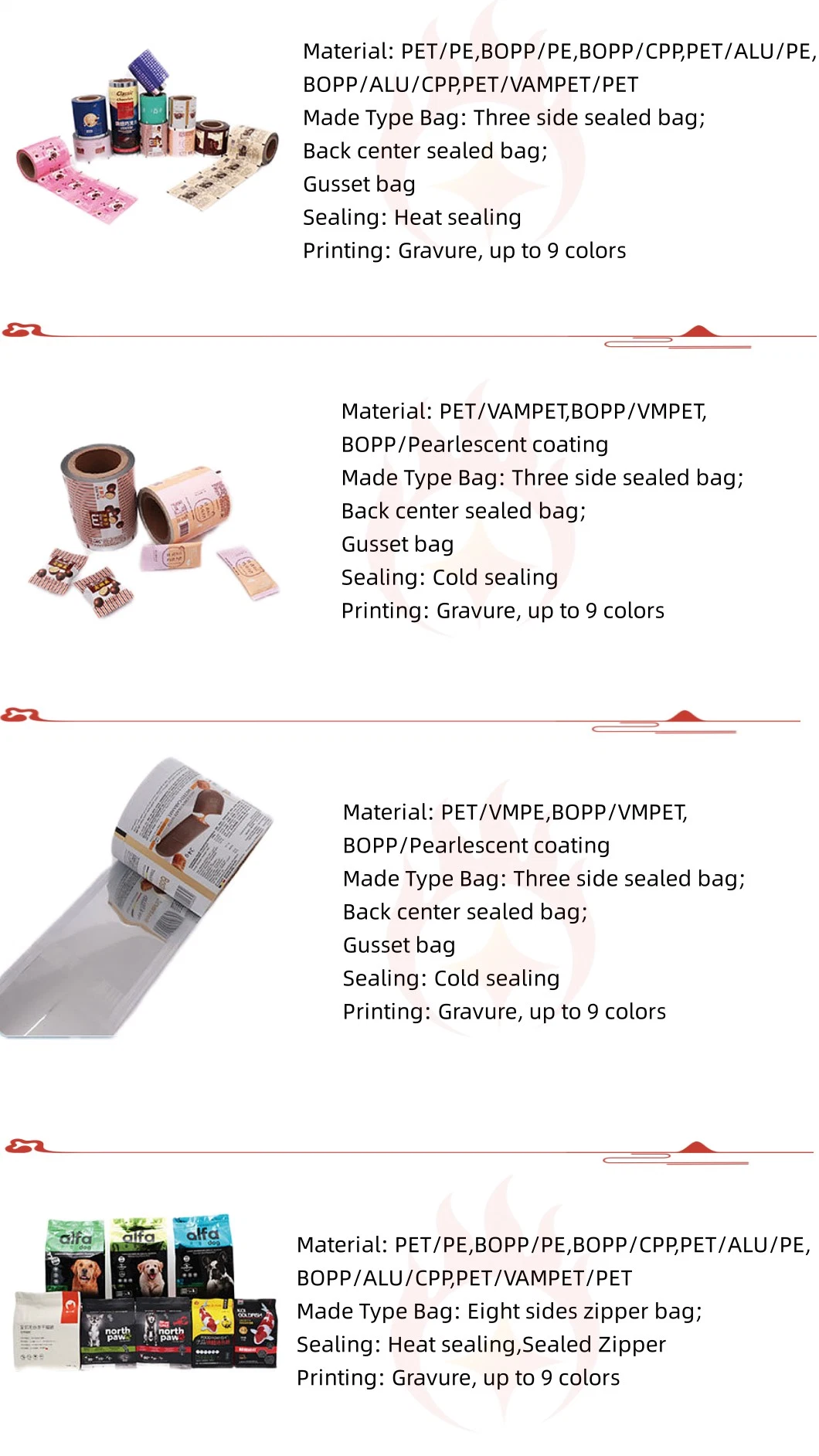 Foil Laminate Pet/Al/PE Packaging for Yeast & Baking Agents