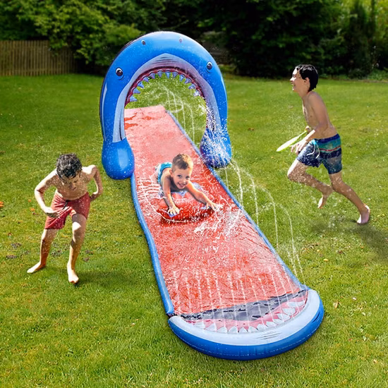 이중 레인 16FT 풍선 슬립 및 슬라이드 스프링클이 있는 풍선 워터 슬라이드